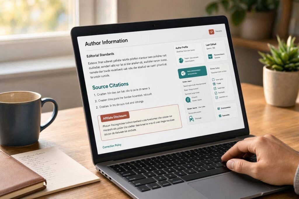 Affiliate publisher reviewing backup merchants, program terms, replacement links, and content updates after an affiliate program change